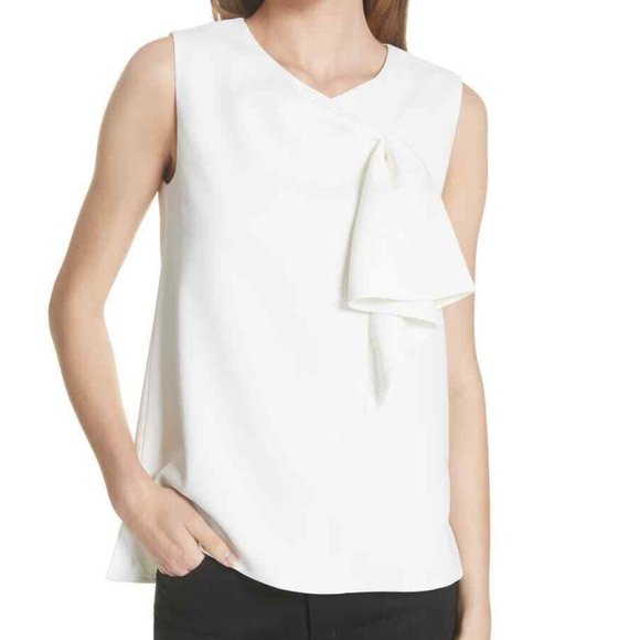 Ted Baker Tops - Ted Baker Kelliss Sculpted Bow Sleeveless Top Ivory Size 3 / US 8